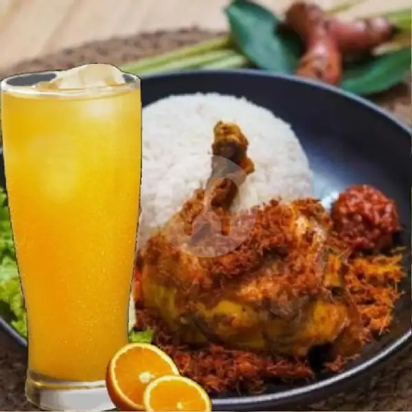 Paket Ayam Serundeng + Nasi + Es Jeruk | Ayam geprek & Goreng MAMAH MUDA