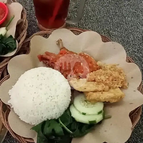 Paket Ayam Penyet Jaamur Crispy+Es Teh | Oseng-Oseng Tajem, Anggajaya