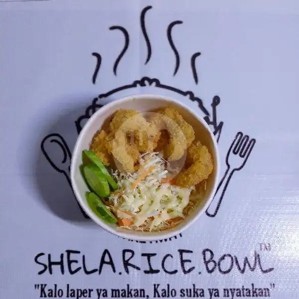 Cumi Goreng Tepung + Salad | Rice Bowl Shela