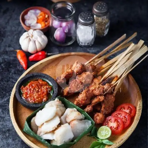 Tipat Sate Ayam Porsi Jumbo MS + Es Teh | Warung Men Sutini