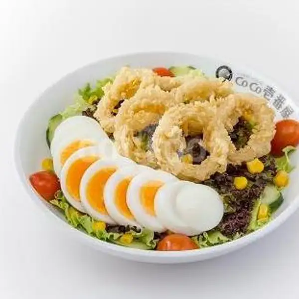 Fried Squid & Boiled Egg Salad | Curry House Coco Ichibanya, Grand Indonesia