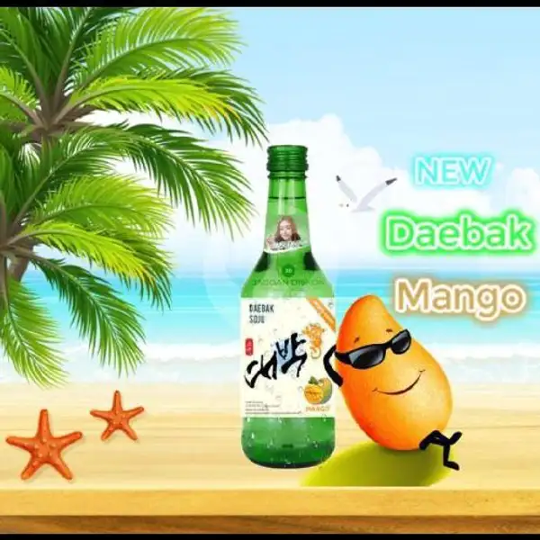 Soju Daebak Mango + Free Kacang Kulit Garuda | Arnes Beer Snack Anggur & Soju