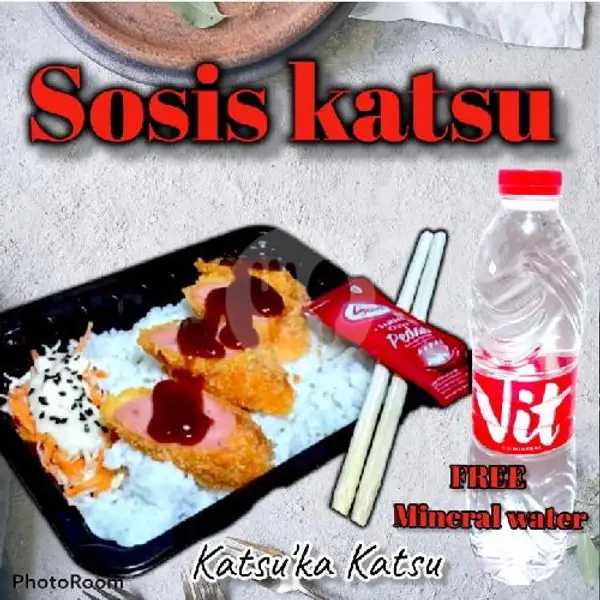 Sosis katsu, free mineral water | Katsu'ka Katsu