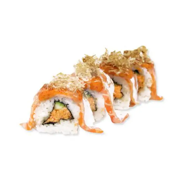 Spicy Double Salmon Belly Roll | Genki Sushi, Grand Batam Mall