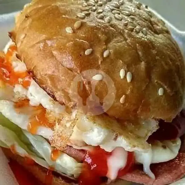 Burger Chicken Mozarella + Telor | Arabian Kebab & Burger, Kisaran Barat