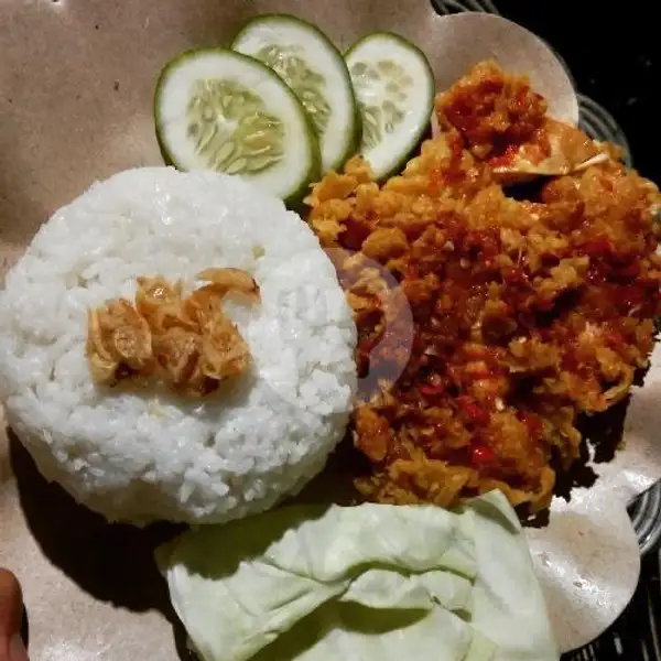Nasi + Ayam Geprek + Lalapan | Warung Seblak Anie, Kebon Gedang