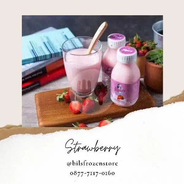 Yoghurt Organik Strawberry 250ml | Bils Frozen Store