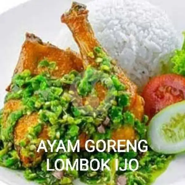 Ayam Goreng Sambel Lombok Ijo + Tahu/tempe + Nasi Putih + Es Teh | BAKSO MERCON 99, Depan Kolam Renang