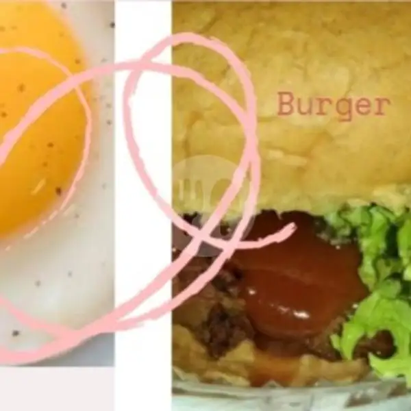 Burger BeefS+Telur+Teh/Es Teh | TEA AQUILA, FAJAR INDAH