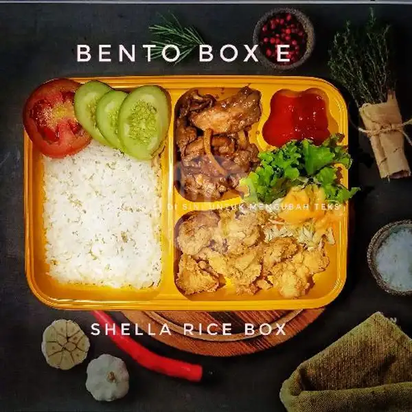 Bento Box E(Chicken Pop +Beef Tery) | Rice Bowl Shela