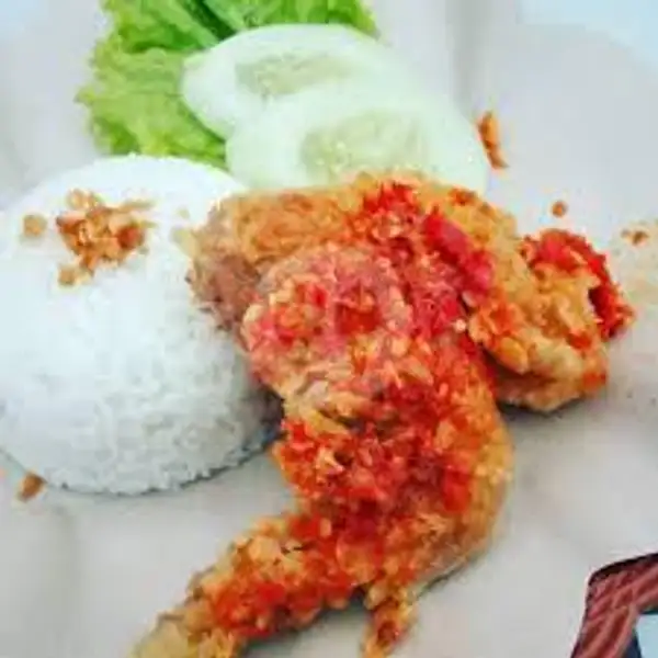 Nasi + Ayam Geprek Sayap + Sambal Lalapan | Ayam Geprek Farish, Tlogosari Kulon