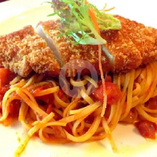Spaghetti Chicken Katsu | GEPREK AL DENTE