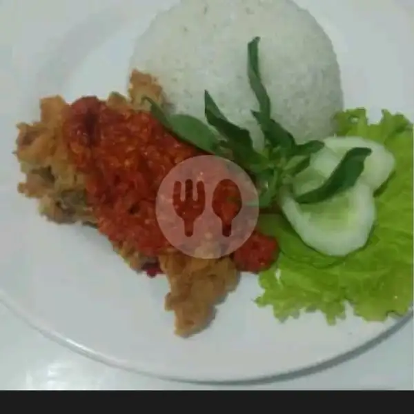 Nasi + Ayam Crispy Sambel Pelecing + Es Teh | Sup Iga J-J, Denpasar Utara