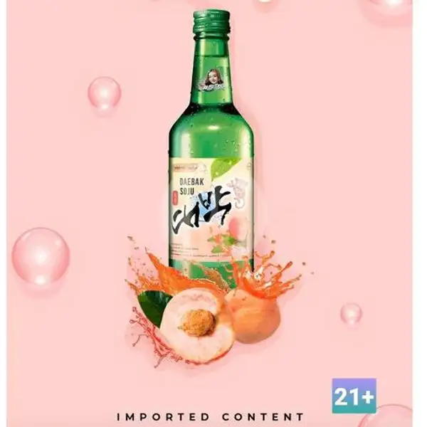 Soju Daebak Peach - Soju Import 360 Ml | KELLER K Beer & Soju Anggur Bir, Cicendo