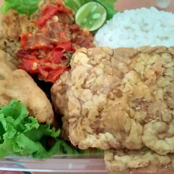 Nasi Ayam Geprek +Tempe Crispy Lalapan Sambal | Kebab Malangan, Sukun
