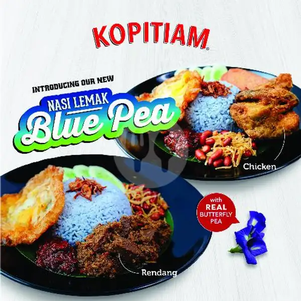 Nasi Lemak Blue Pea Rendang Diskon 20 Persen | Kopitiam Makassar, Cendrawasih