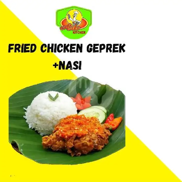 Fried Chicken Geprek + Nasi Putih | Fried Chicken Geprek Alviko