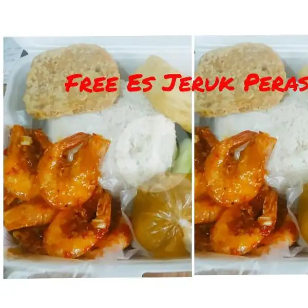 Paket Combo 2 Nasi Udang Sambal Pedass / Goreng Tepung Free Es Teh Manis Original | Ayam Kremes Dan Lele Kremes Khansa, Sekip Jaya