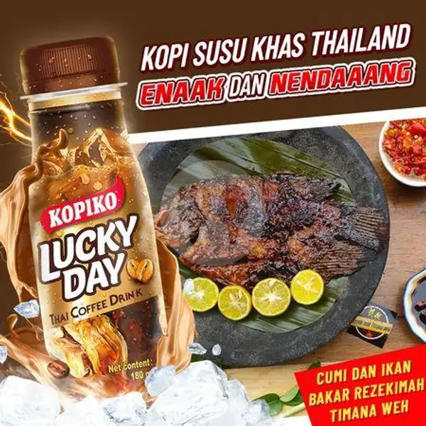 Paket Nasi Gurame Bakar Besar + Free Kopiko Lucky Day | Cumi dan Ikan Bakar Rezekimah Timana Weh, Cigadung