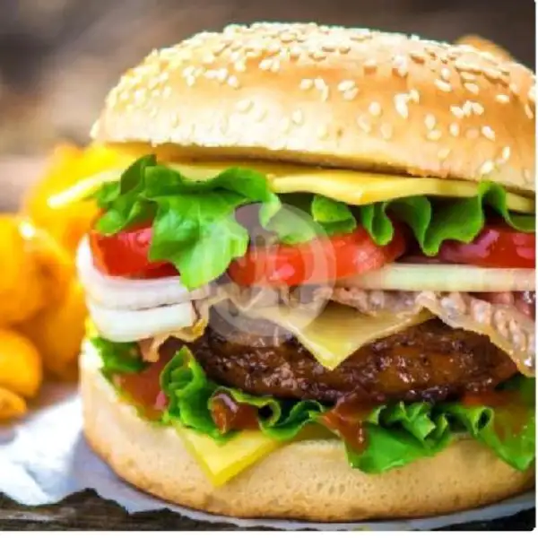 burger bakar cheese slice | Dapur Ayam & Roti Bakar Evelyn, Sawangan