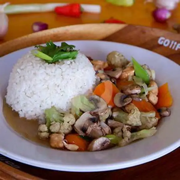 Nasi + Ayam Cah Jamur | Seafood 99, Sorogenen