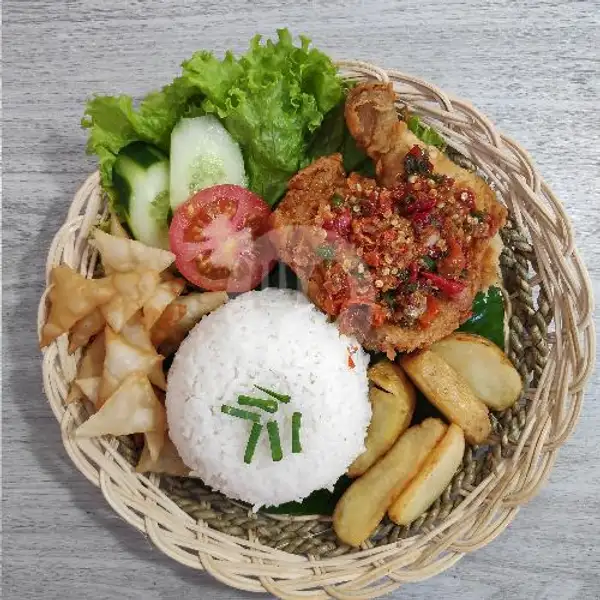 Ayam Geprek Sambal+nasi+wedges Potato | GEPREK BERDUA