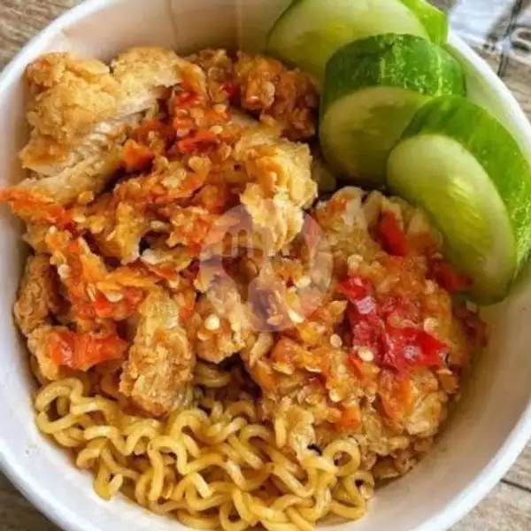Mie Bowl Chicken Pop Corn Cabai Garam With Egg | Rice Bowl Ayam Teriyaki Bibi Lung, Takoyaki, Indomie, Samoja Dalam