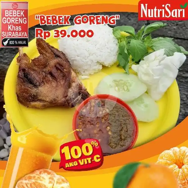 Paket Bebek Goreng + Nutrisari | Warung Ibu Sri Bebek Goreng Khas Surabaya, Nusa Kambangan
