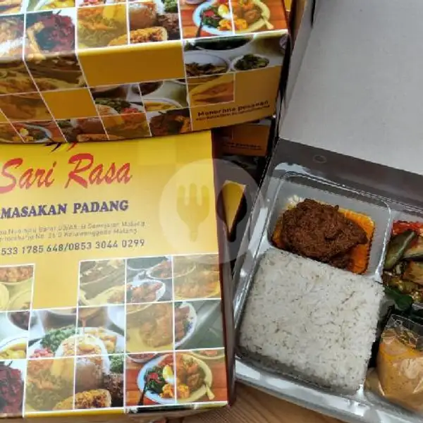 Nasi Kotak Ayam Bumbu Srundeng | Nasi Padang Sari Rasa (Spesial Ayam Pop & Rendang Daging), Sawojajar