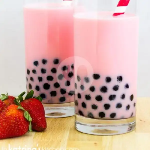 Strawberry Boba | Milkshake Boba Dan Jus, Sukun