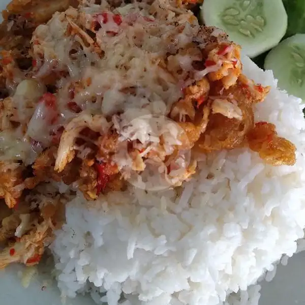 Nasi Ayam Jamur Mozzarella | Warung Jamur Habil, Banjarmasin Utara