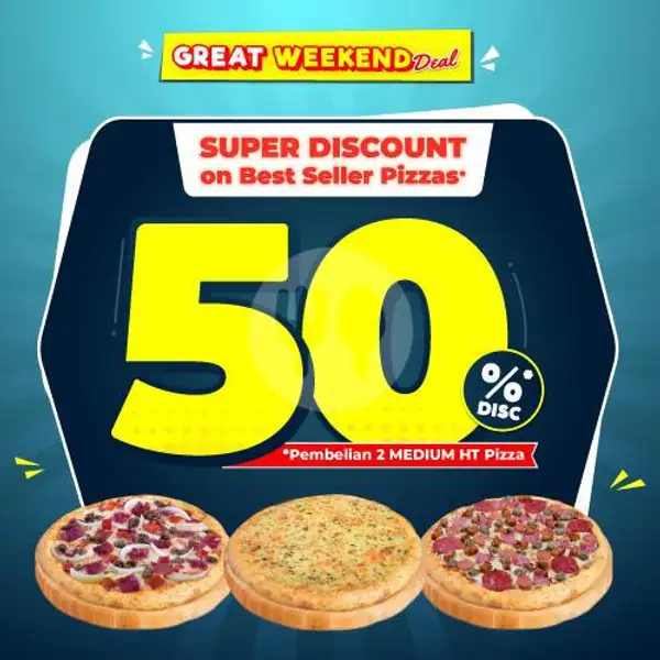 Disc. 50% OFF for 2 Premium Pizza | Domino's Pizza, Tlogosari