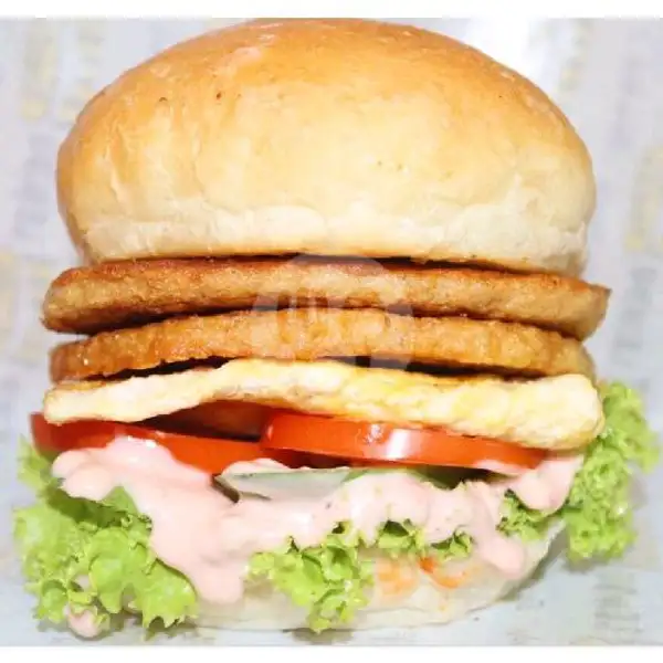 Ayam Double + Telur Lokal | May Burger Batam (Ramly Tiban), Bank Mandiri Tiban