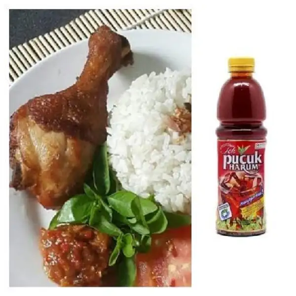 PAHE 4 ( Nasi Ayam Goreng Premium Sambel Penyet + Teh Pucuk ) | Kava Kitchen, Bangil