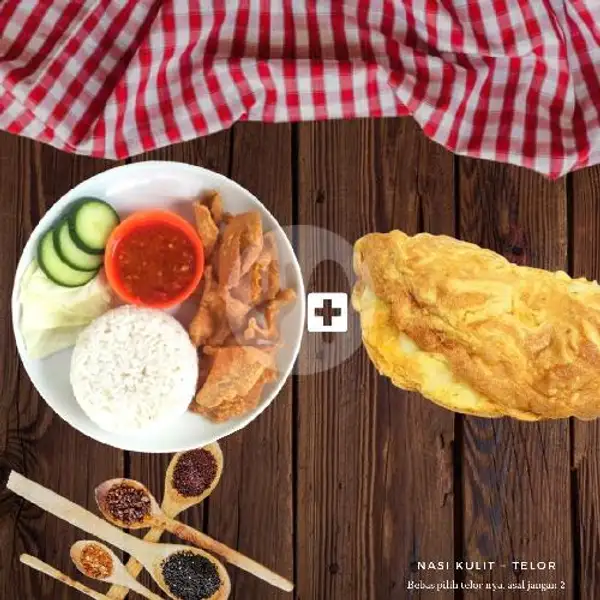 Nasi Kulit + Telor | Kulit Emak (Spesial Nasi Kulit Ayam), Sinduadi