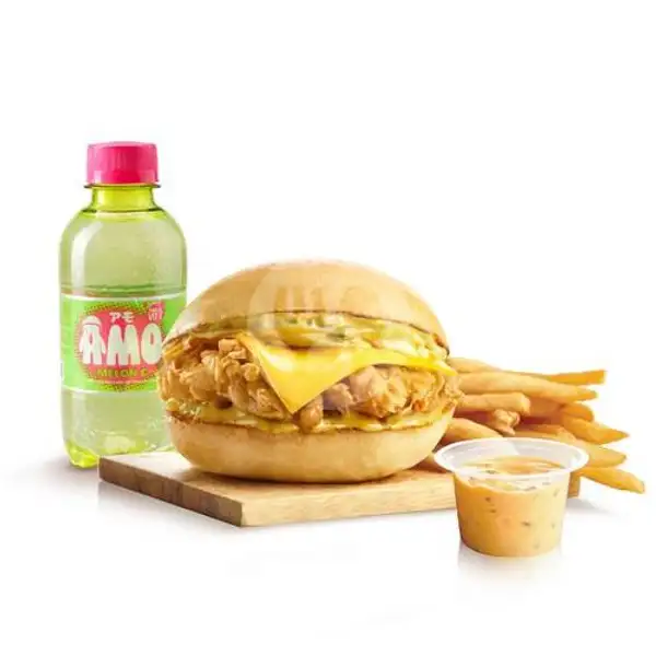 Combo AMO Fries Rich Burger - Chicken | Richeese Factory, Ijen