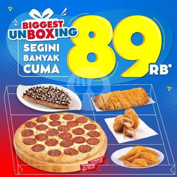 The Biggest Unboxing Only 89K | Domino's Pizza, Sawojajar
