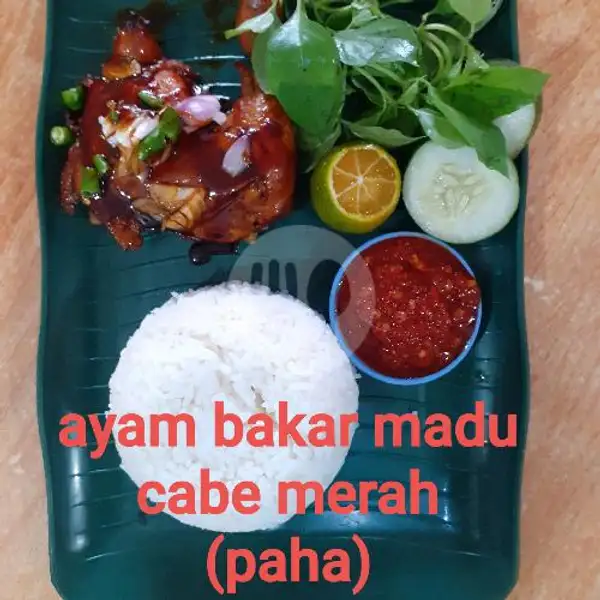 Ayam Bakar Madu (Paha) + Nasi | Special Cabe Ijo Dadakan Kintan, Sagulung