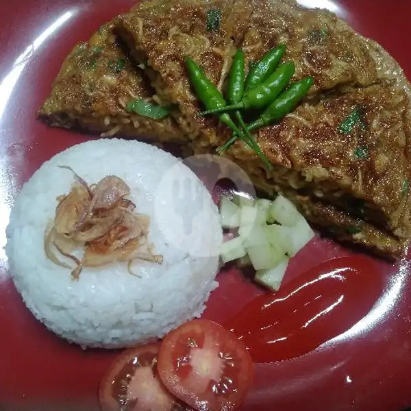 Nasi Martabak Mie Selera Padang + Es Tea Jus | Ayam Gepuk & Oseng-oseng Mercon Mbak Wi, Sendangguwo