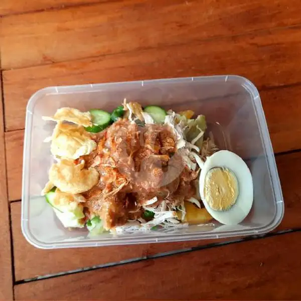 Gado-gado Kuah Kari Ayam Box Plastik+Telor | Gado-gado Kuah Kari Ayam Mimi Khas Cirebon