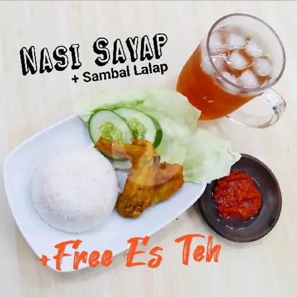 Nasi Sayap sambal lalap + free es teh | Ayam Goreng Kremes Si Cho