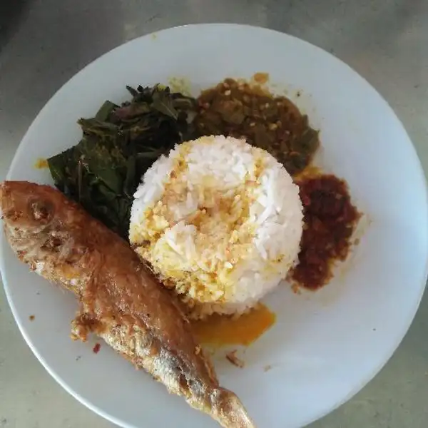 Nasi Ikan Goreng Jangki + Kuah + Sayur + Sambal | Masakan Padang Sari Raso Murah Meriah, Genteng Biru