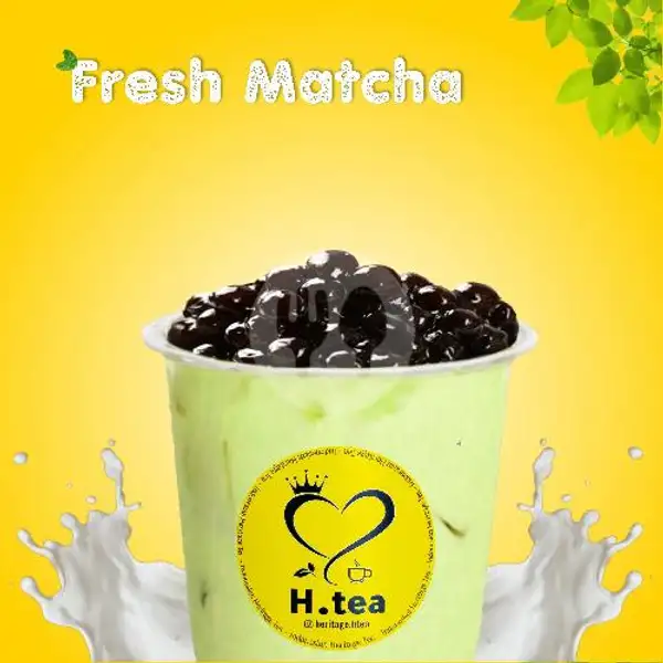 Fresh Matcha + Topping Pearl Boba | H-tea Kalcer Crunch