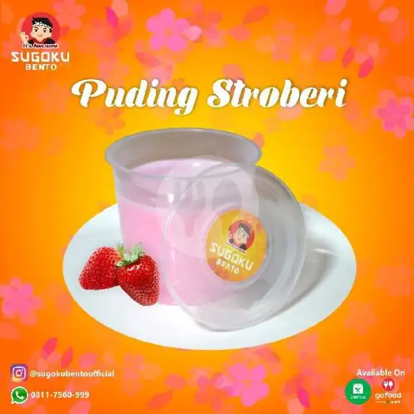 Puding Strawberry | Sugoku Bento, KH Wahid Hasyim