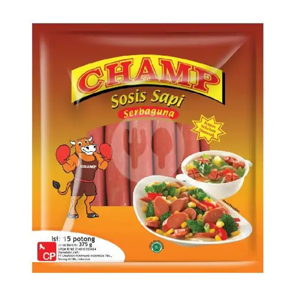 Champ Sosis Sapi Isi 15 (375 G) | Bumba Frozen Food