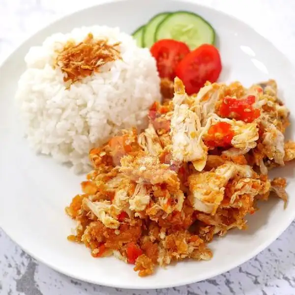 Chicken Crispy Geprek + Nasi | Depot Chicken Rania, Lebak Rejo Utara