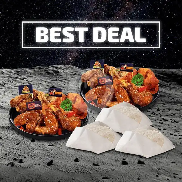30pcs Korean Chicken Wings + 3 Rice | Moon Chicken by Hangry, Harapan Indah