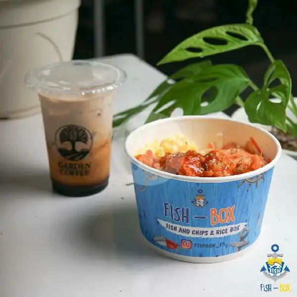 Paket H (Rice Bowl Fish Bbq + Ice Garden Coffee) | Fish-Box, ITB