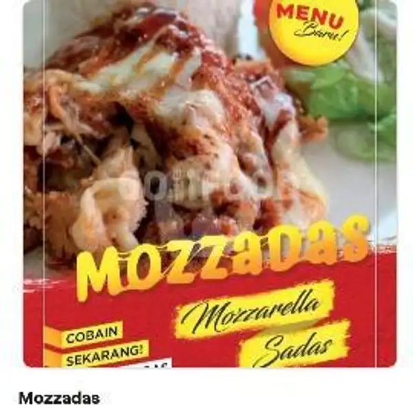 Mozzadas (dada / Paha Atas + Mozarela + Saus Pedas) | DBESTO CITAYEM, Depan GMA Busana