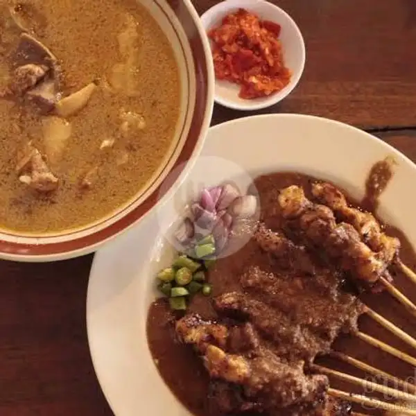Sate Ayam + Gule Kambing + Nasi Putih + Es Teh | Sate Madura Simpang 6, Nusa Kambangan
